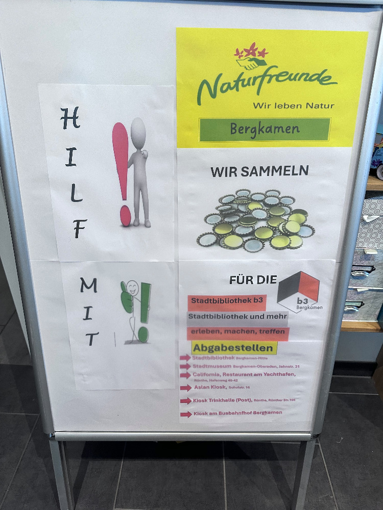 Übergabe und Sammlung der Kronkorken