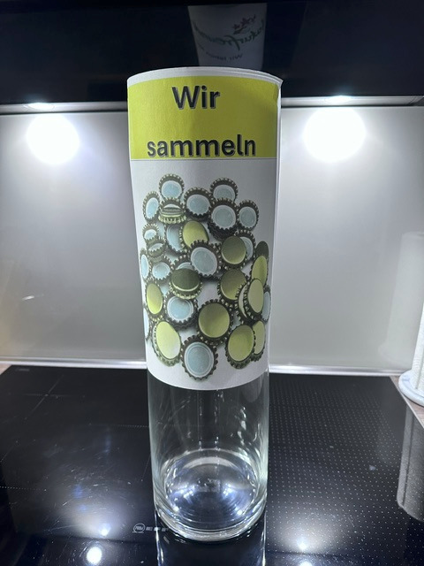 Gesammelte Kronkorken für die Aktion